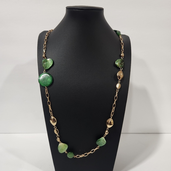 NWT Gold Tone Semi-Precious Necklace - Picture 1 of 4